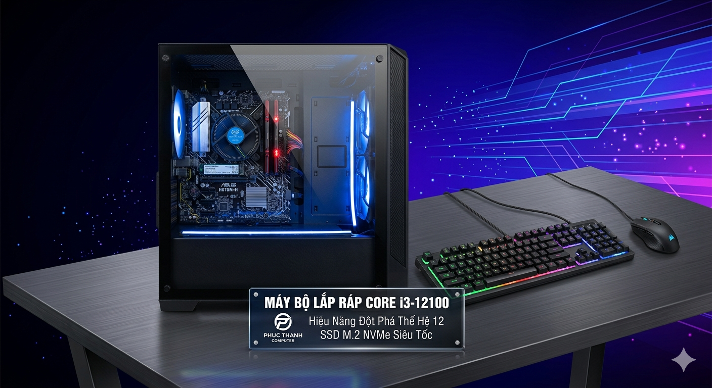 Máy Bộ Core i3-12100 | H610M-H | RAM 8GB Gaming | SSD NVMe 256GB