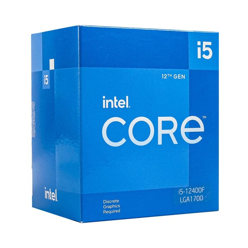 CPU INTEL CORE I5- 12400F TRAY ( UPTO 4.4GHz, 6 NHÂN 12 LUỒNG, 18MB CACHE, 65W )