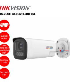 Camera thân IP ánh sáng kép, có mic ghi âm Hikvision 4MP DS-2CD1T47G2H-LIUF