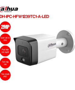 Camera thân IP 2MP Fullcolor, mic ghi âm Dahua HFW1239TC1-A-LED