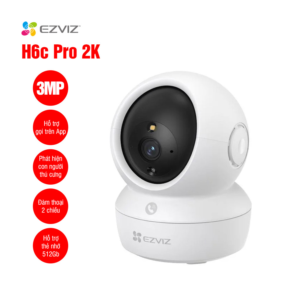Camera Ezviz H6c Pro 3MP, xoay360, Full Color đàm thoại 2 chiều