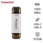 Ổ cứng gắn ngoài SSD 512GB TRANSEND ESD310S, USB 10Gbps, Type C/A, Silver