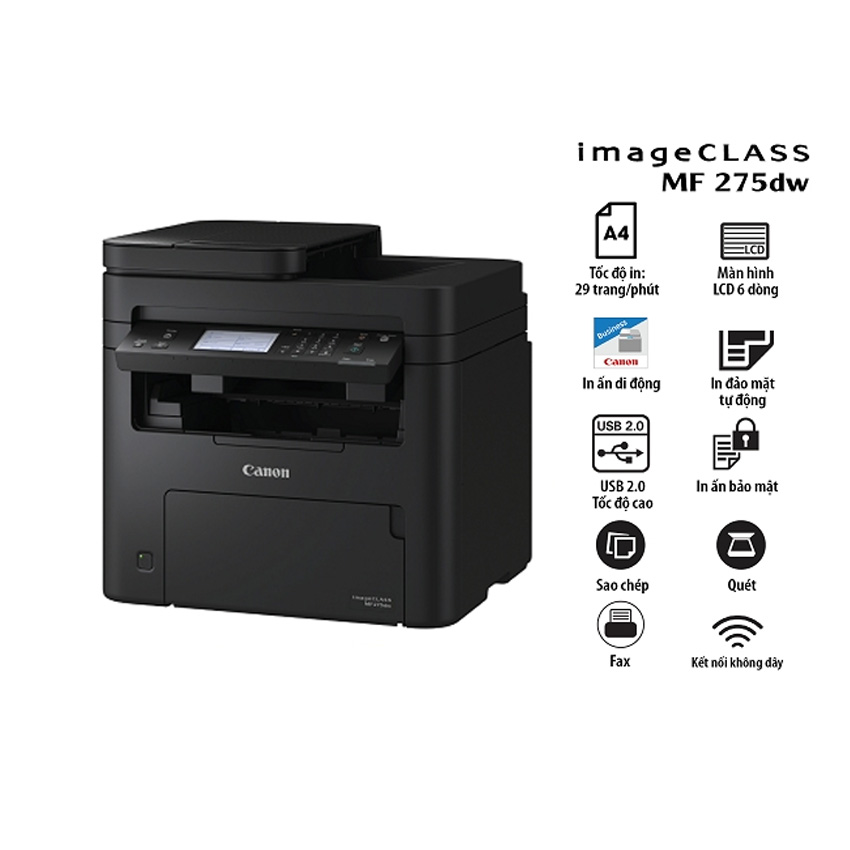 Máy in Laser đa năng Canon MF267DW(Fax-Copy-In-Scan-WiFi-in 2 mặt)