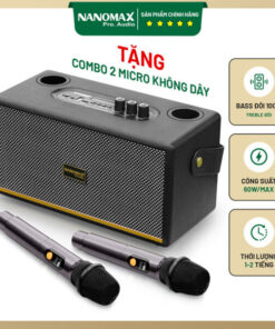 Loa Karaoke Xách Tay Nanomax K-06 Bass Đôi 10cm 60w