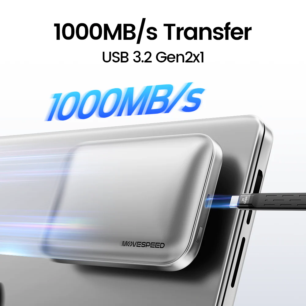 Sạc dự phòng từ tính kết hợp ổ cứng di động Movespeed PD10 | 5000mAh | 512GB | 1000MB/s - Ảnh 2