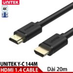 DÂY HDMI 20M UNITEK Y-C 144M